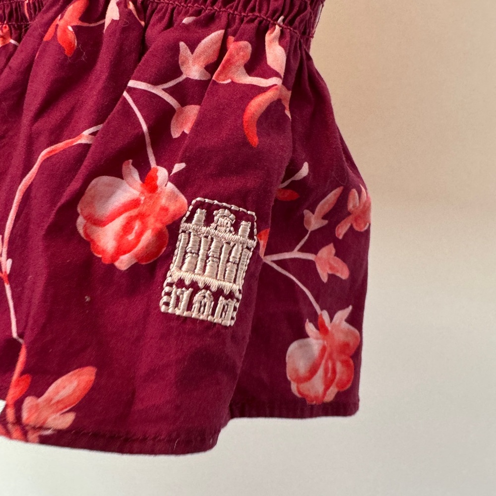 HILL HOUSE Paz Nap Top in Small (S) NWOT - Burgundy Botanical - Picture 3 of 10